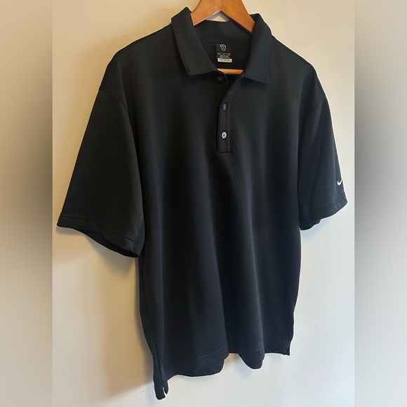 VTG Nike Golf Sphere Dry 1/4 Button Up Polo Shirt Men’s L Embroidered Logo Black - Picture 2 of 11
